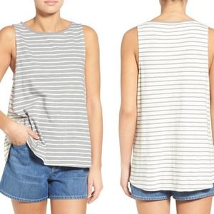 Madewell forward seam tank with opposite stripes